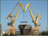 Shipyard cranes